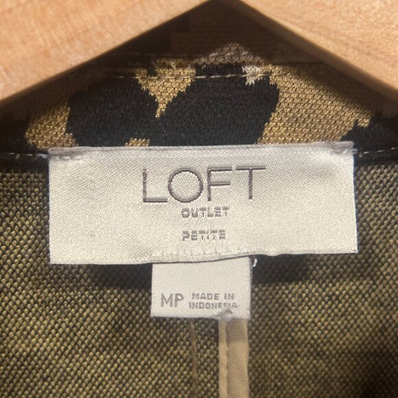 EUC LOFT Leopard One Button Blazer Jacket Women's Size Medium Petite - Picture 7 of 11